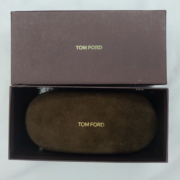 NEW TOM FORD BROWN HARD CLAMSHELL CASE LARGE EYEGLASS CASE With Box - Picture 5 of 7
